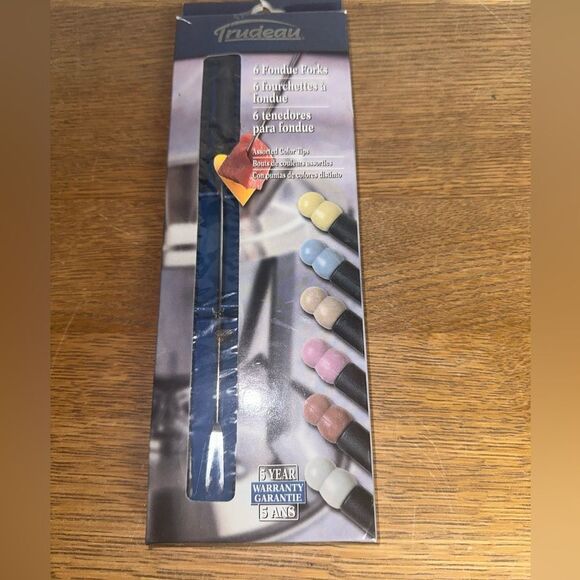 Trudeau Fondue Forks Set Of 6-Assorted Colors - Picture 1 of 3